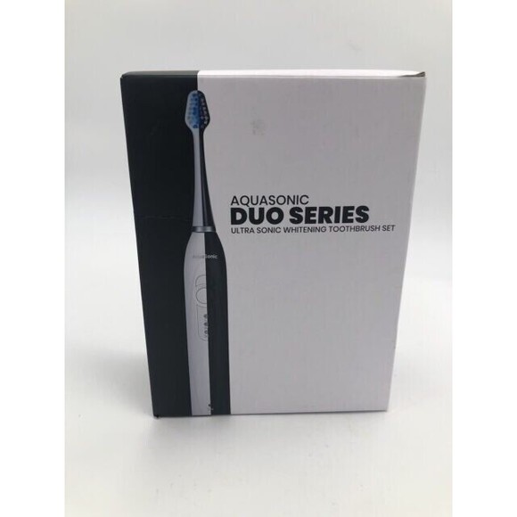 NEW AQUASONIC DUO SERIES ULTRA SONIC WHITENING TOOTHBRUSH SET 40000 VPM - Picture 2 of 5